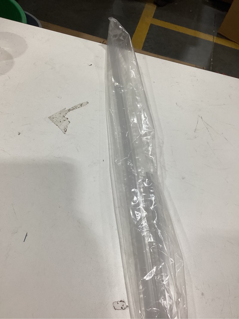 Condition photo showing As Is for prime-line m 6258 frameless shower door bottom seal for 3/8 in. thick glass doors – stop shower leaks and create a water barrier, 36 in., clear vinyl (single pack) clear 3/8 in. single flap