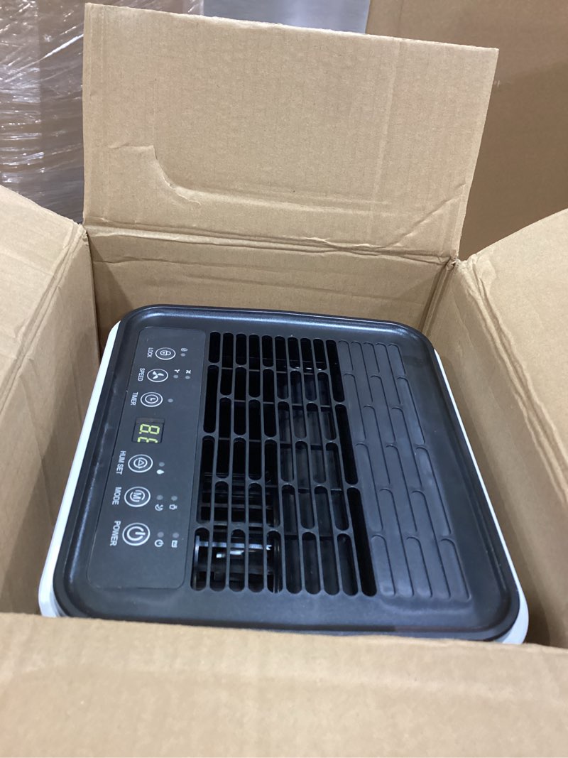 Condition photo showing Good Condition for 2000 sq. ft dehumidifier for home/basement, 30 pints 36 db dehumidifiers for bedroom/bathroom with drain hose led intelligent humidity light white