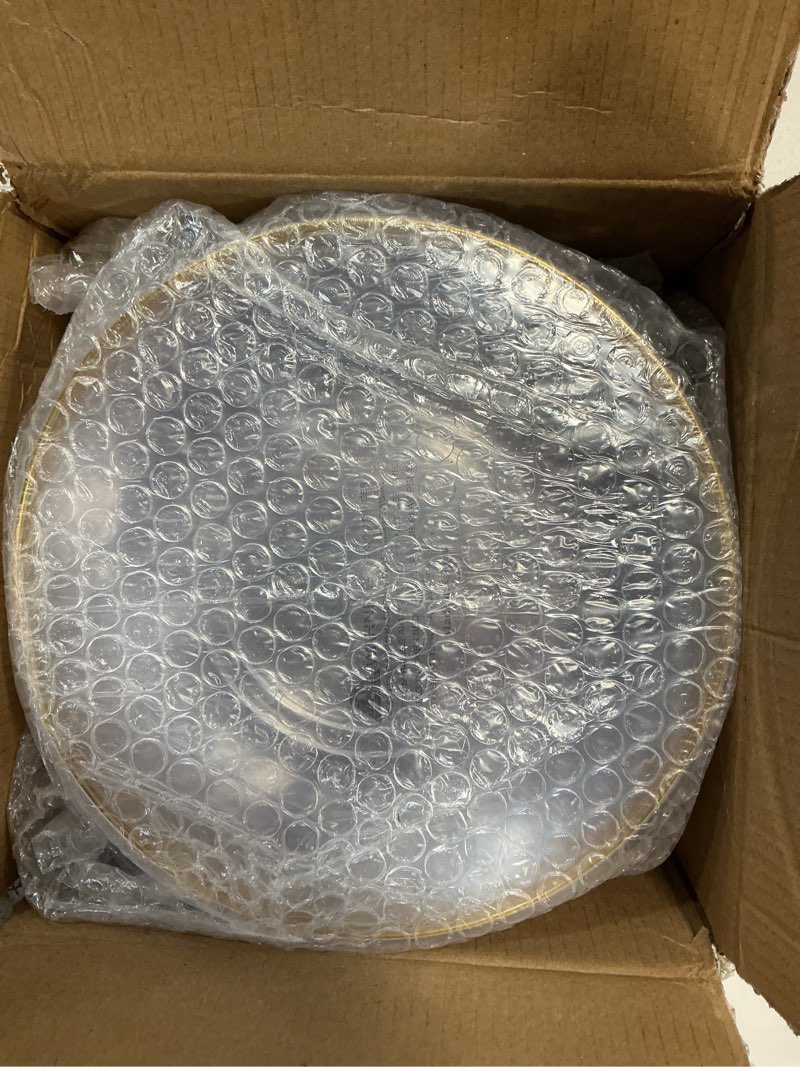 Condition photo showing New/Like New for nervure 100pieces clear and gold rim plastic plates - 7.5inch disposabl salad dessert plate - clear and gold party plates ideal for wedding & party 7.5inch clear