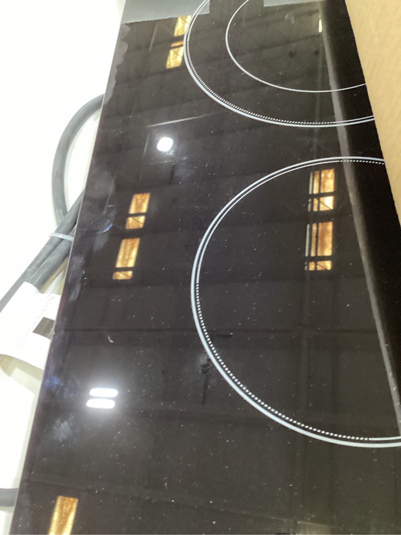 Condition photo showing Good Condition for Electric Cooktop 2 Burner, 3200W Radiant Electric Stove Top 240V with Built-in Design, 12 inch Touch Control Ceramic Cooktop with Safety Lock, 9 Level Power, Timer - Hard Wire