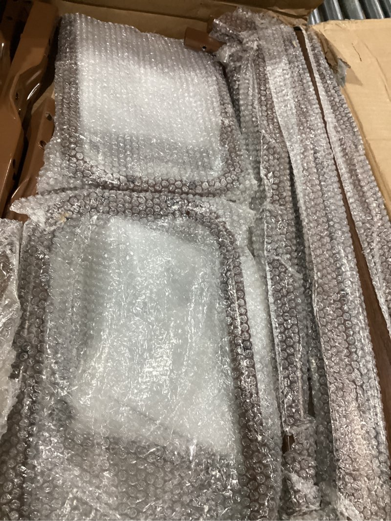 Condition photo showing Good Condition for PU Leather Swivel Bar Stools Set of 2, Mid Century Counter Height Bar Chairs with Low Back and Metal Legs, Modern Bar Stool Chair for Kitchen Island, Beige