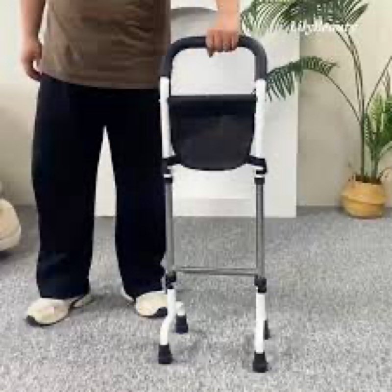 Elderly Stair Climbing Assist Cane, Adjustable Height 36-46in, Lightweight(2.6lb) & Sturdy and Anti-