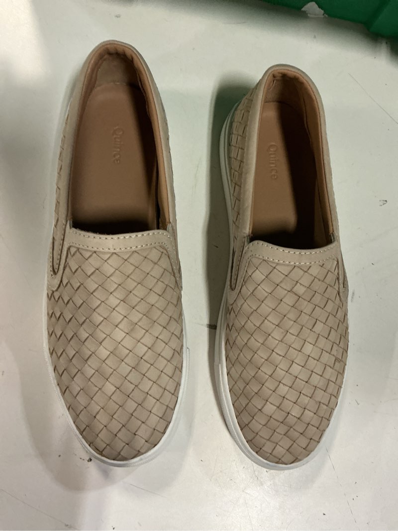 Condition photo showing Good Condition for 100% handwoven leather slip on sneaker size 7