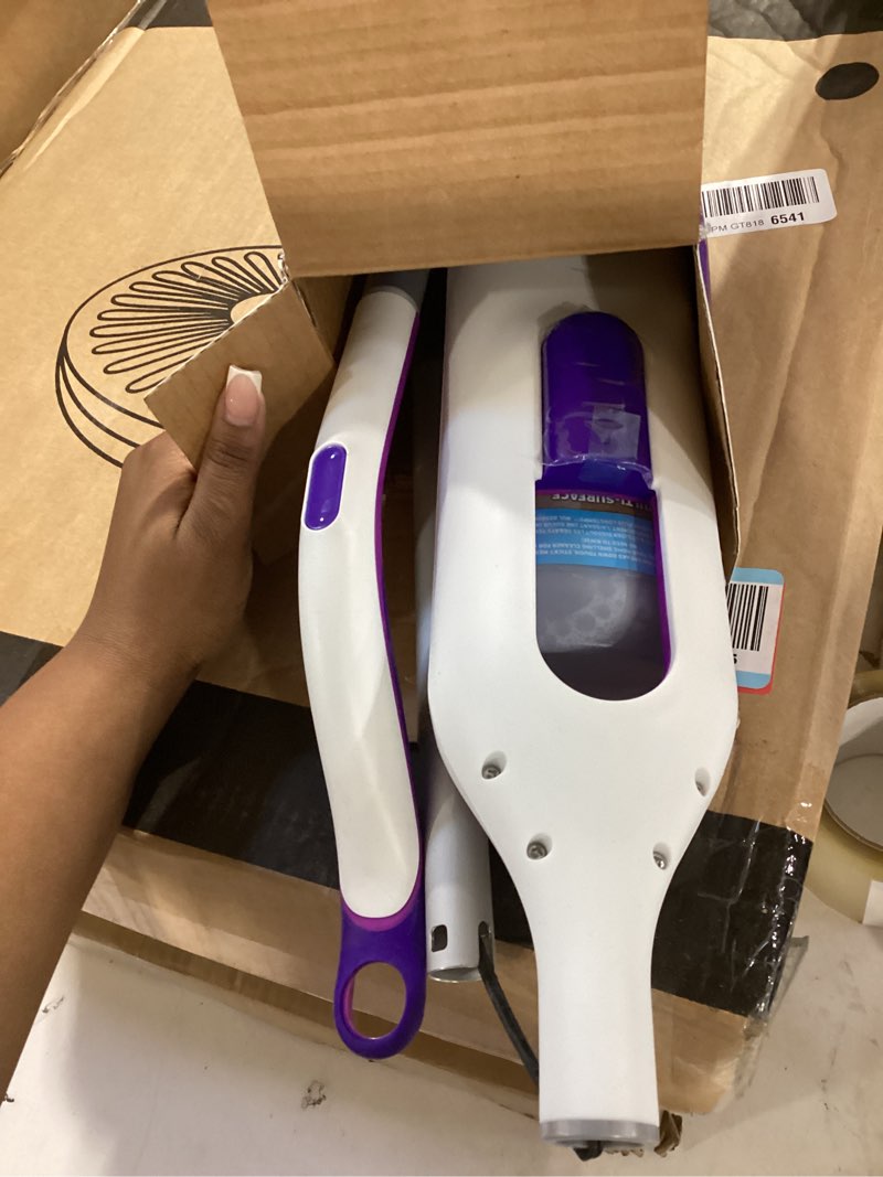 Condition photo showing Good Condition for swiffer powermop multi-surface mop kit for floor cleaning, fresh scent, mopping kit includes powermop, 2 mopping pad refills, 1 floor cleaning solution with fresh scent and 2 batteries purple and white