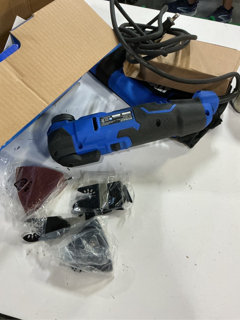 Condition photo showing Good Condition for kobalt corded 4-amp variable 28-piece oscillating multi-tool kit with soft case (included charger not included)