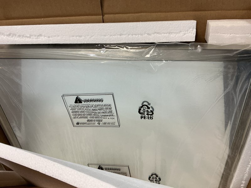 Condition photo showing New/Like New for keonjinn 20" x 30" brushed nickel bathroom mirrors for over sink, silver vanity mirror for wall, thick metal framed, beveled edge tempered glass, modern farmhouse rectangle mirror for bathroom decor brushed nickel 30"l x 20"w