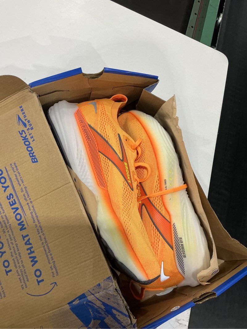 Condition photo showing Good Condition for brooks men’s glycerin gts 22 supportive running shoe 10.5 orange/nightlife/white