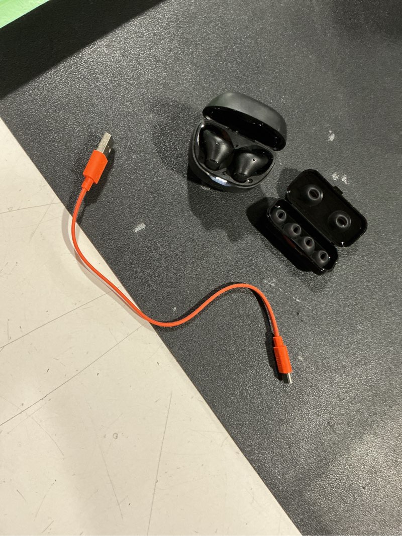 Condition photo showing Good Condition for jbl tune flex - true wireless noise cancelling earbuds (black), small black small earbuds