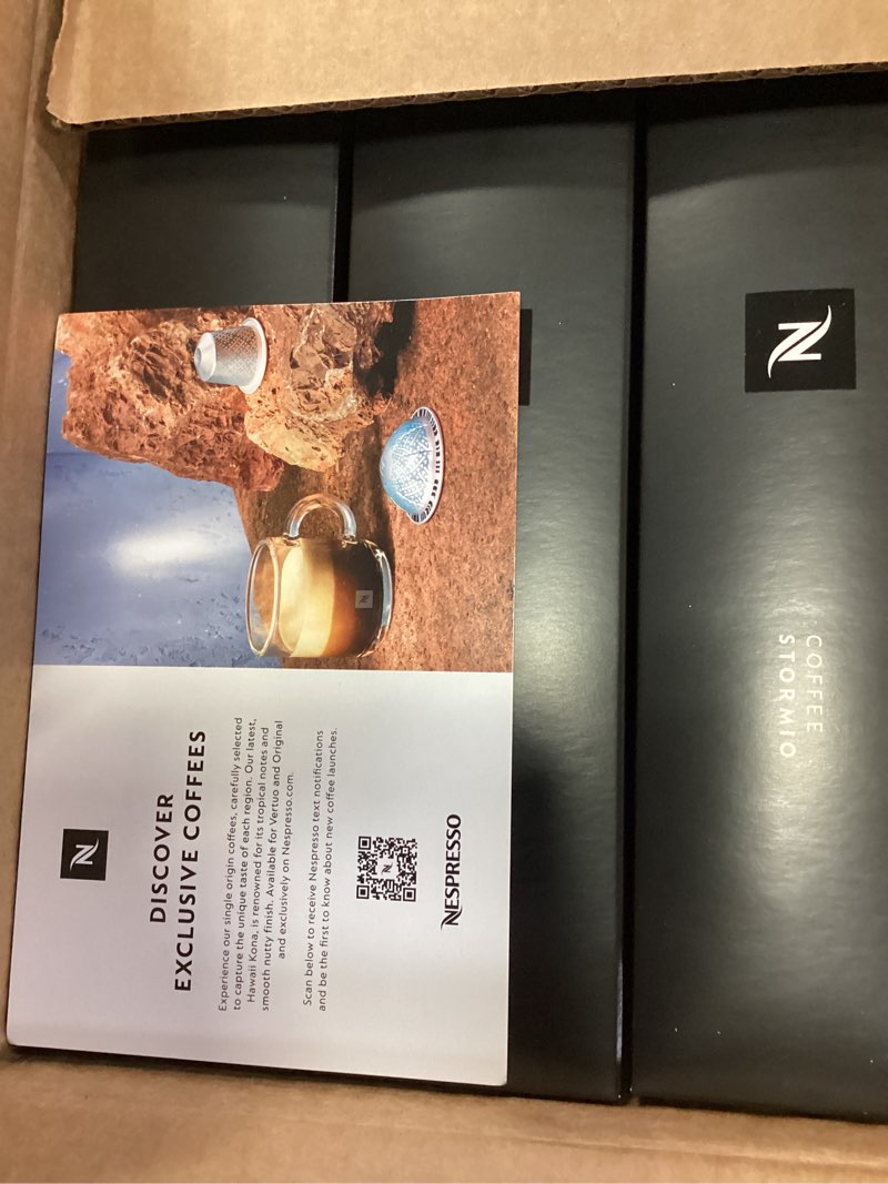 Condition photo showing New/Like New for nespresso capsules vertuo, stormio, dark roast coffee, 30-count coffee pods, brews 7.8oz. stormio 30 count (pack of 1)