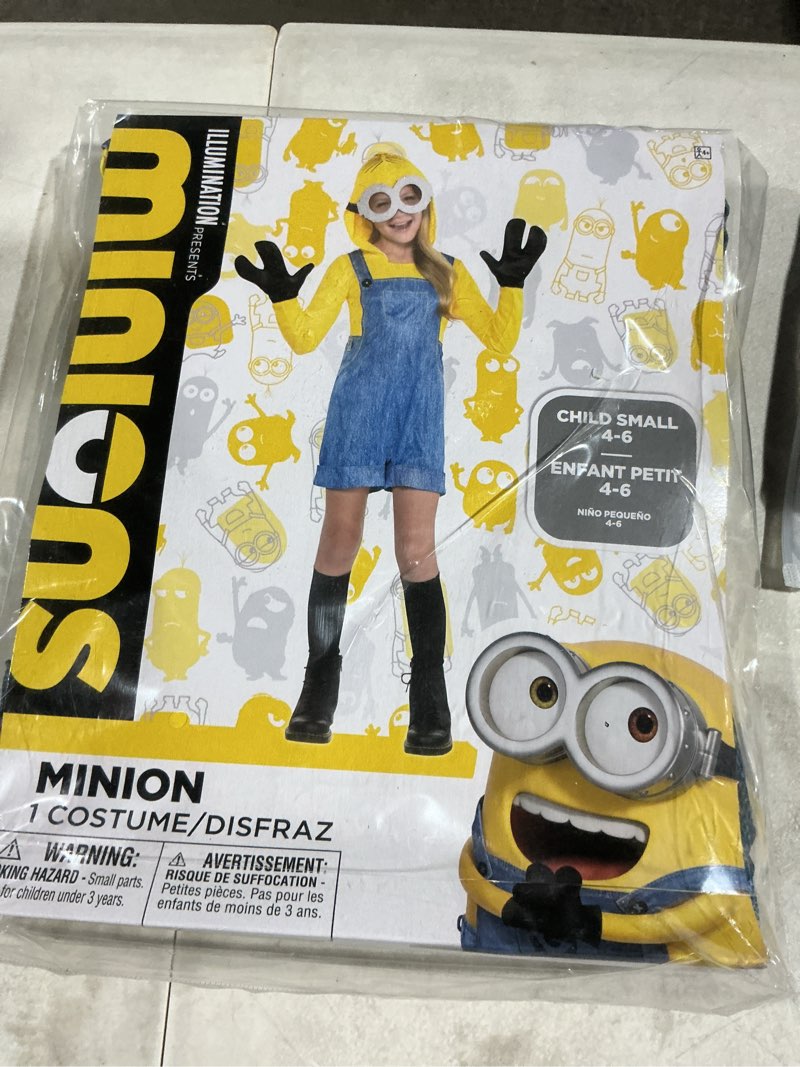 Condition photo showing Good Condition for Party City Minion Halloween Costume for Girls, Minions: The Rise of Gru - Includes Romper, Goggles & More - Costumes for Halloween, Birthday Parties & Themed Event