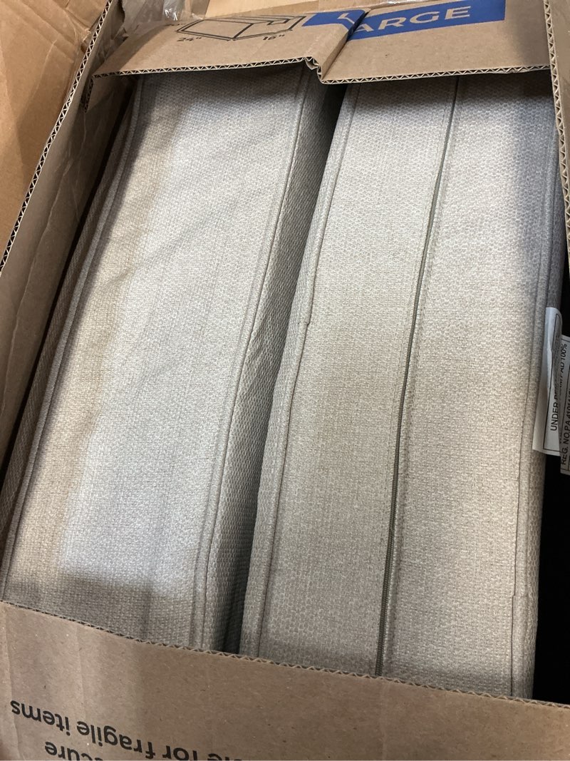 Condition photo showing As Is for (2 cushions only) loveseat sofa for living room, modern chenille 2 seater couch with removable cover, wide armrests, side pockets, usb/type-c charging ports, small couch for small space (70 inch, beige) beige 70in