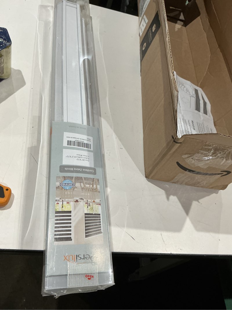 Condition photo showing Good Condition for persilux cordless zebra blinds for windows, free-stop room darkening window blinds (26" w x 72" h, white) light control for day and night, privacy protection window treatments roller shades for home 26"w x 72"h white