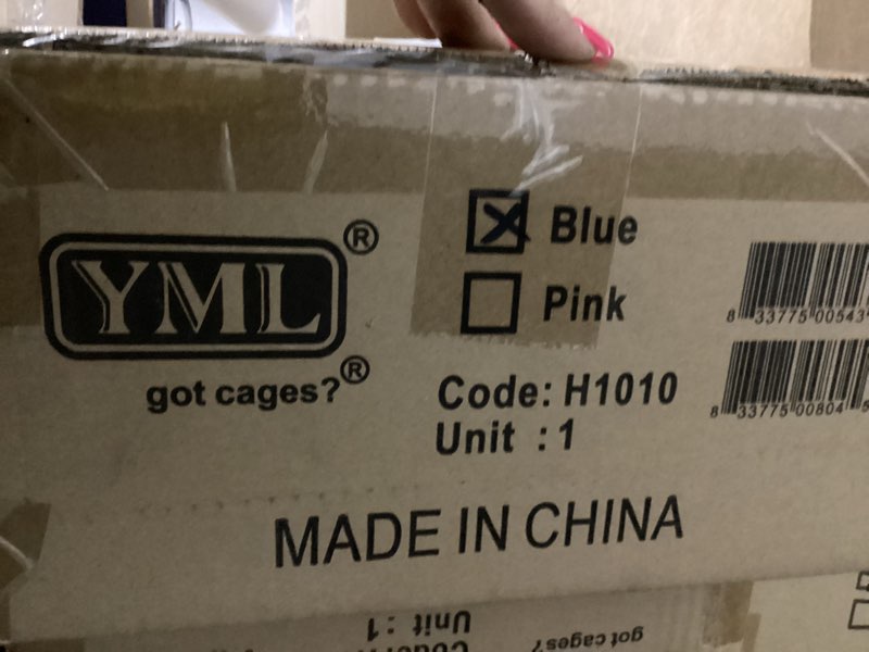 Condition photo showing New/Like New for YML Clear Plastic Dwarf Hamster Mice Cage with Ball on Top, Pink 10 IN