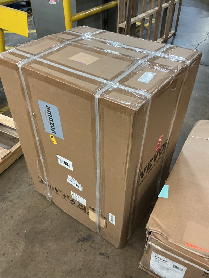 Condition photo showing As Is for vevor beer kegerator, dual tap commercial draft beer dispenser for d system, full size keg refrigerator with 5lbs co2 tank, hold 2 sixth / 2 ball lock keg, black 2 taps - d system