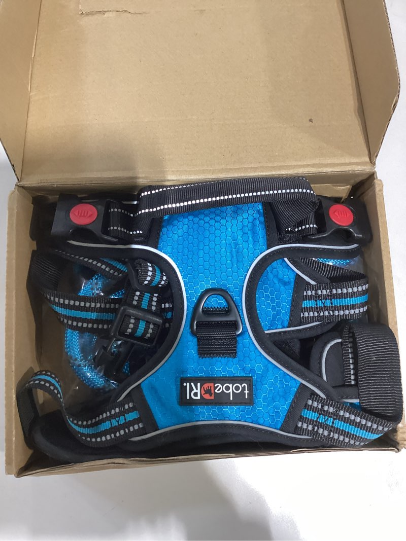 Condition photo showing Good Condition for no pull dog harness adjustable reflective oxford easy control medium large dog harness with a free heavy duty 5ft dog leash large blue harness+leash