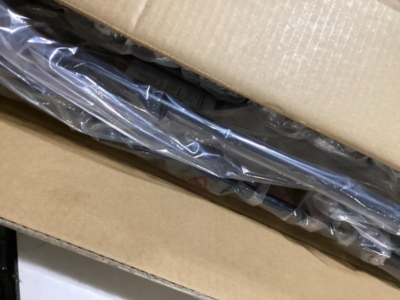 Condition photo showing As Is for COMOMY 80" Extra Wide Baby Gate, Dog Gate for House Stairs Doorways Fireplace, Auto Close Pet Gate with Door Walk Through, 3 Metal Panels, Hardware Mounted Baby Fence Indoor Outdoor(30" Tall, Black) 30"Tall 80" Wide Black