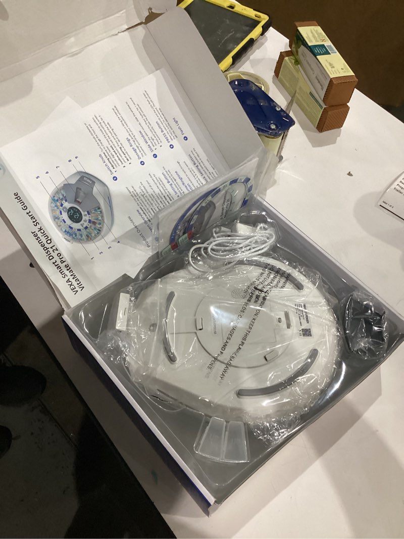 Condition photo showing New/Like New for VEXA VitaMate Pro 21 Smart Pill Dispenser with Automatic Rotation, Rising Pill Containers, Sound & Light Alerts, App-Controlled Medication Reminder and Tracker for Tablets, Capsules & Supplements