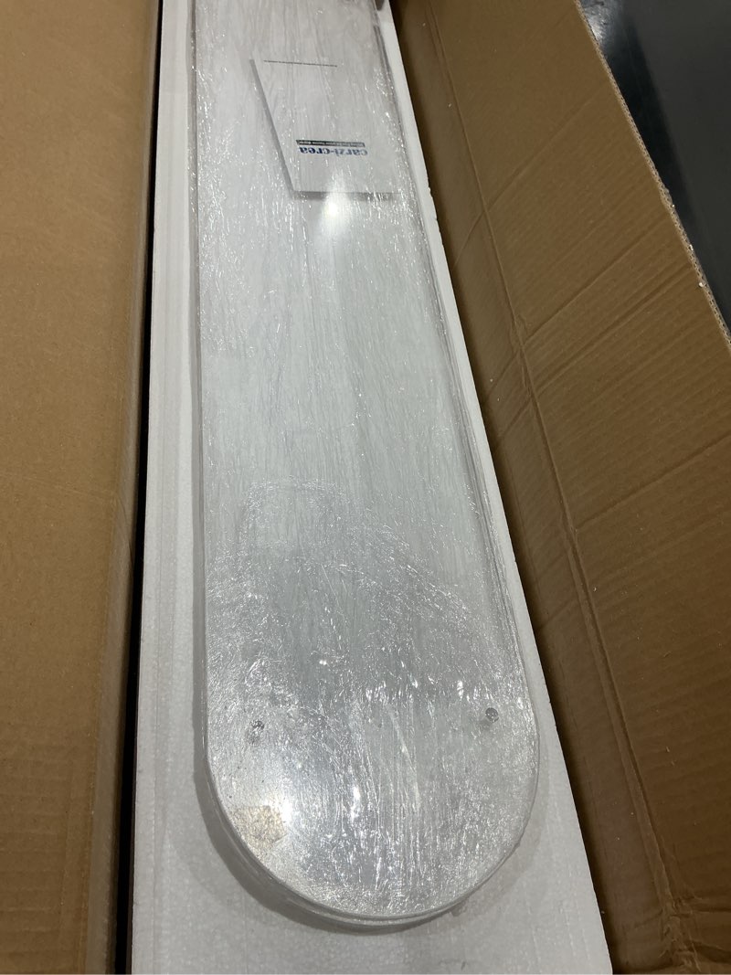 Condition photo showing Good Condition for acrylic console table 7.8" d x 39.4" w x 31.2" h, narrow console table, skinny entryway table for sofa, foyer, hallway, living room, modern, 2-tier, clear