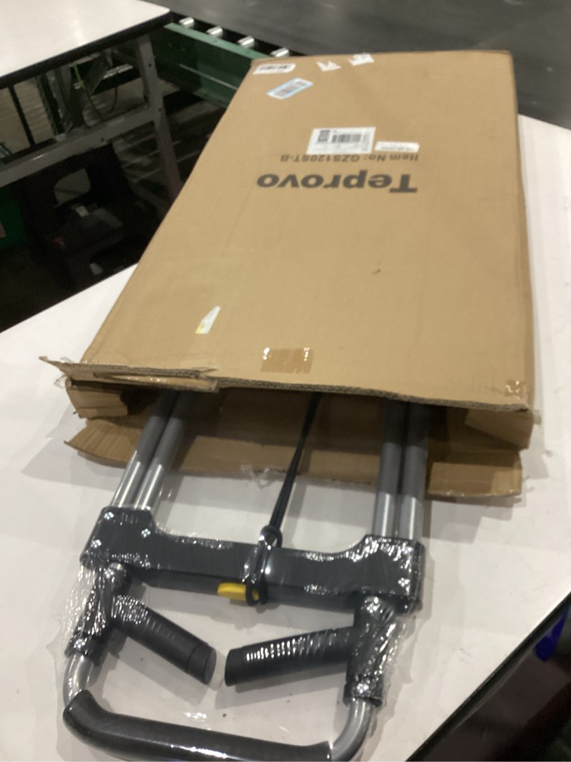 Condition photo showing New/Like New for teprovo folding hand truck dolly cart,340lb capacity portable aluminum dolly cart with telescoping handle and 7 inch rubber wheels for moving,shopping,travel,office use