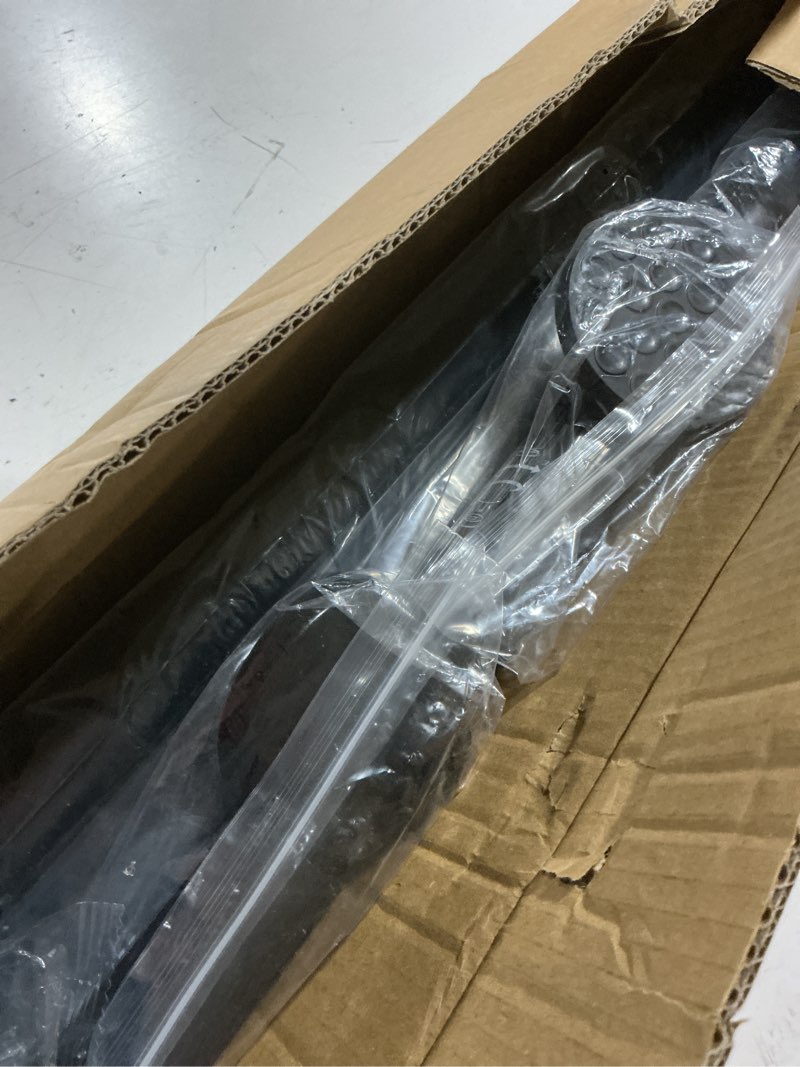 Condition photo showing Good Condition for tension curtain rod 51-166 inch(4.25-13.83ft), extra long outdoor tension rod for patio window, no drill dual-end adjustable spring shower rod, rust proof easy to install, rod diameter 1.26in, black black 51"-166"