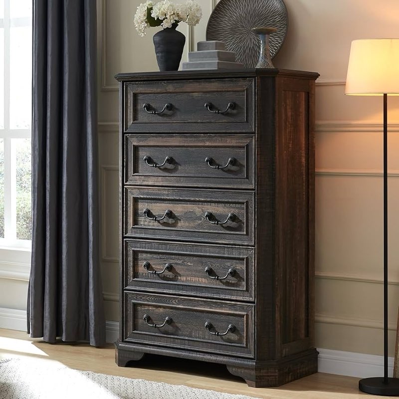 *incomplete* T4TREAM Farmhouse 5 Drawers Dresser for Bedroom *similar to stock photo* 