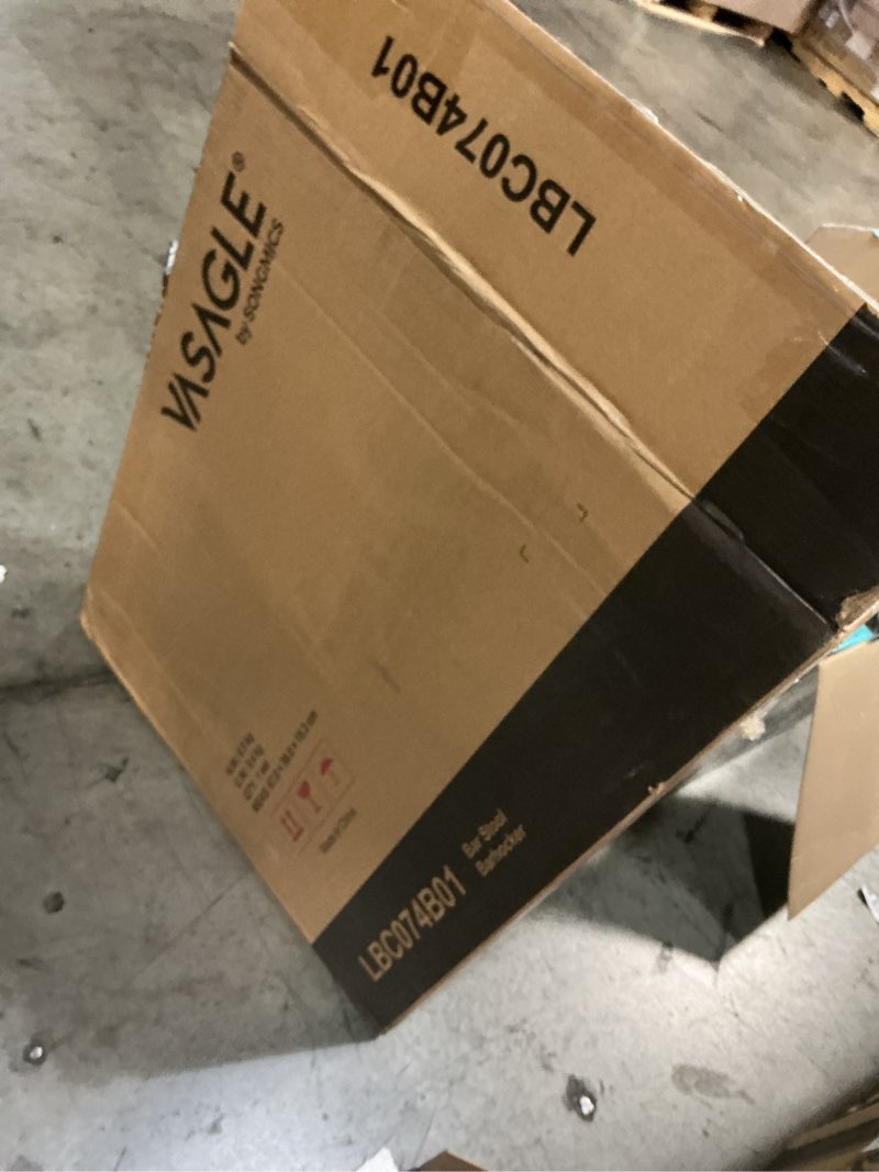 Condition photo showing New/Like New for vasagle bar stools set of 2, counter height stools, bar chairs with footrest, 23.6 inches high kitchen breakfast stools, industrial, living room party room, rustic brown ulbc074b01