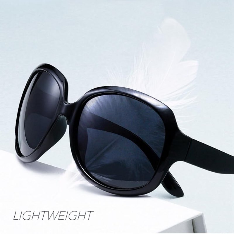 Oversized Black Polarized Sunglasses Womens Fashion Big Driving Sun Glasses Trendy Ladies 