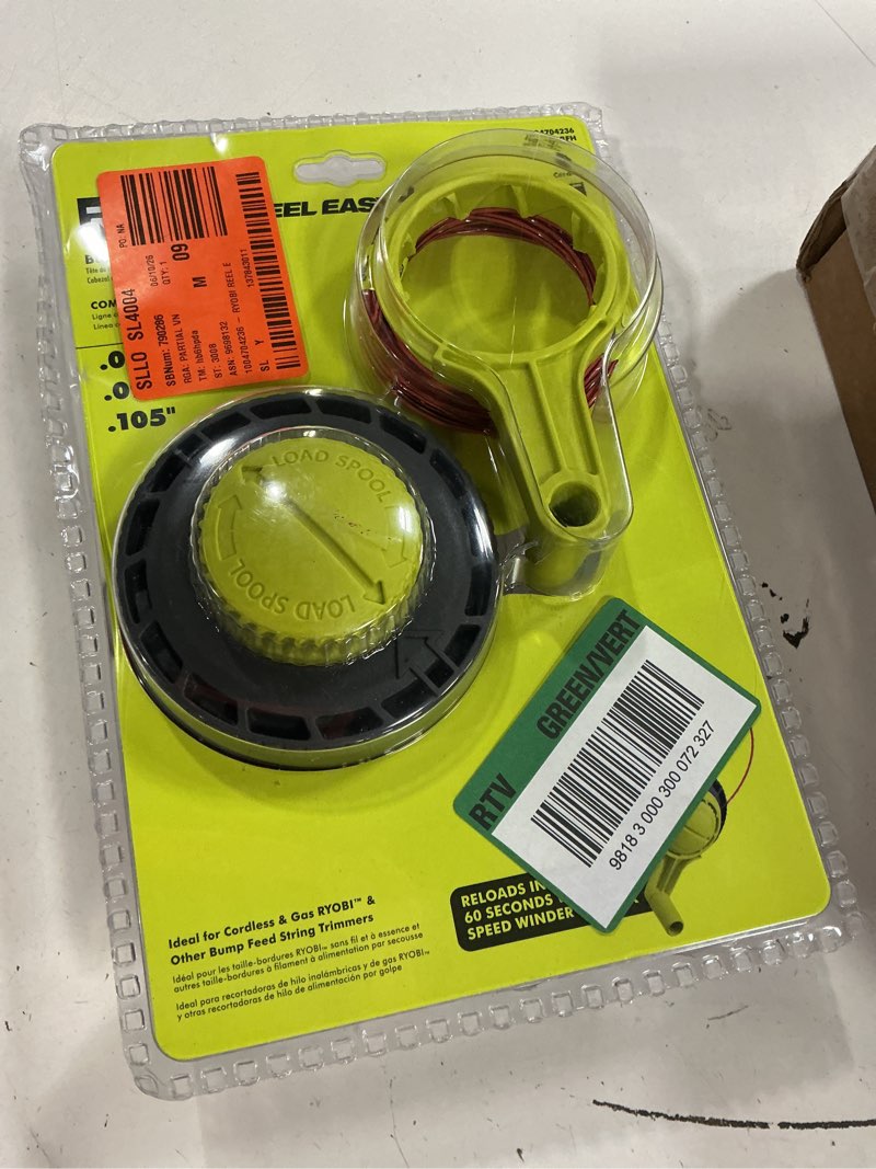 Condition photo showing As Is for ryobi reel easy+ bump feed string head with speed winder