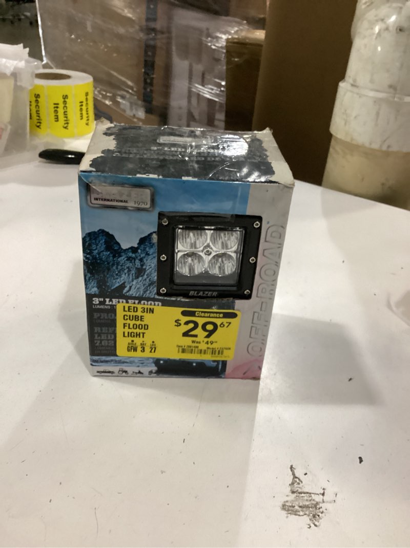 Condition photo showing As Is for hopkins cube flood light 4-pack led flood light