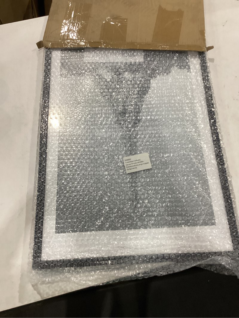 Condition photo showing New/Like New for upsimples 16x24 picture frame, display pictures 14x20 with mat or 16 x 24 without, wall hanging poster frames, black, 1 pack black 16x24
