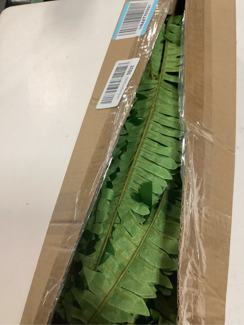 Condition photo showing Good Condition for 45" fake ferns, realistic large artificial bush plants, 2 artificial boston ferns with 59 fronds for outdoors planter indoor home garden porch decor green