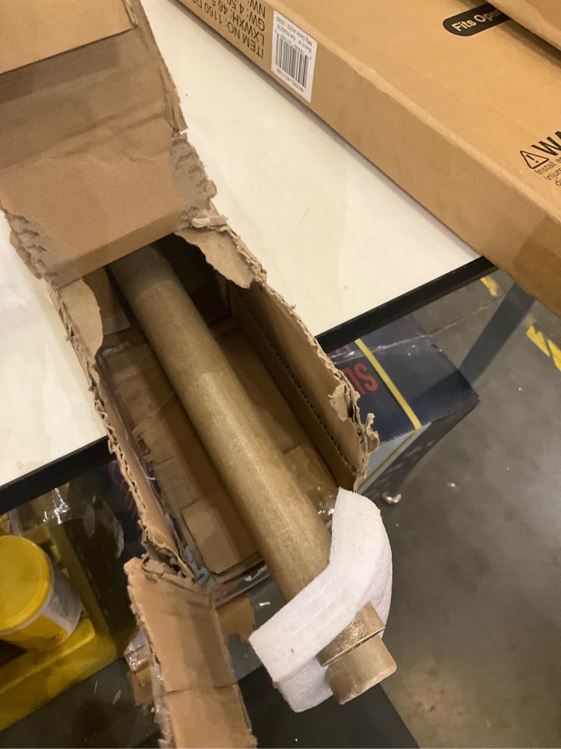 Condition photo showing Good Condition for MODE Farmhouse Collection 1 1/8" Diameter Curtain Rod Set with Porch Doorknob Curtain Rod Finials and Steel Wall Mounted Adjustable Curtain Rod, Fits 72” to 144” Windows, Weathered Oak Fits 72" to 144" wide windows (1 Pack) Weathered Oak