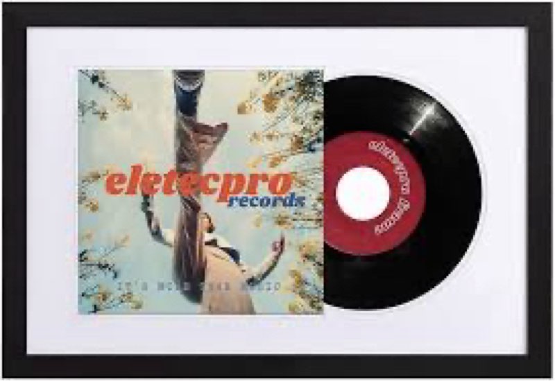 eletecpro Record Frame 16x24 Inch with Double Sided Mat (Black & White), Vinyl Frame Display Single 