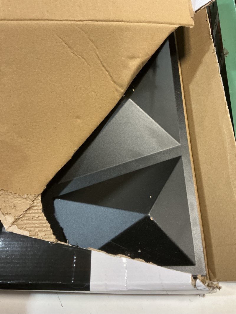 Condition photo showing As Is for Art3d 3D Paneling Textured 3D Wall Design, Black Diamond, 19.7" x 19.7" (12 Pack) Smoky Black