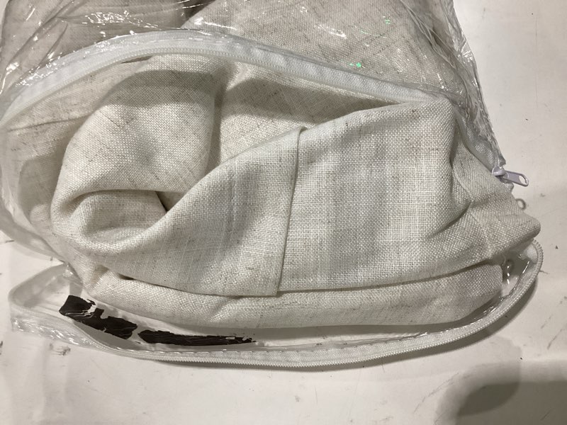 Condition photo showing As Is for nanspring linen curtains 96 inches long for living room 2 panels back tab modern farmhouse light filtering soft linen draperies privacy boho long curtains for bedroom dining ivory cream w52 x l96 natural 52"w x 96"l (pack of 2)