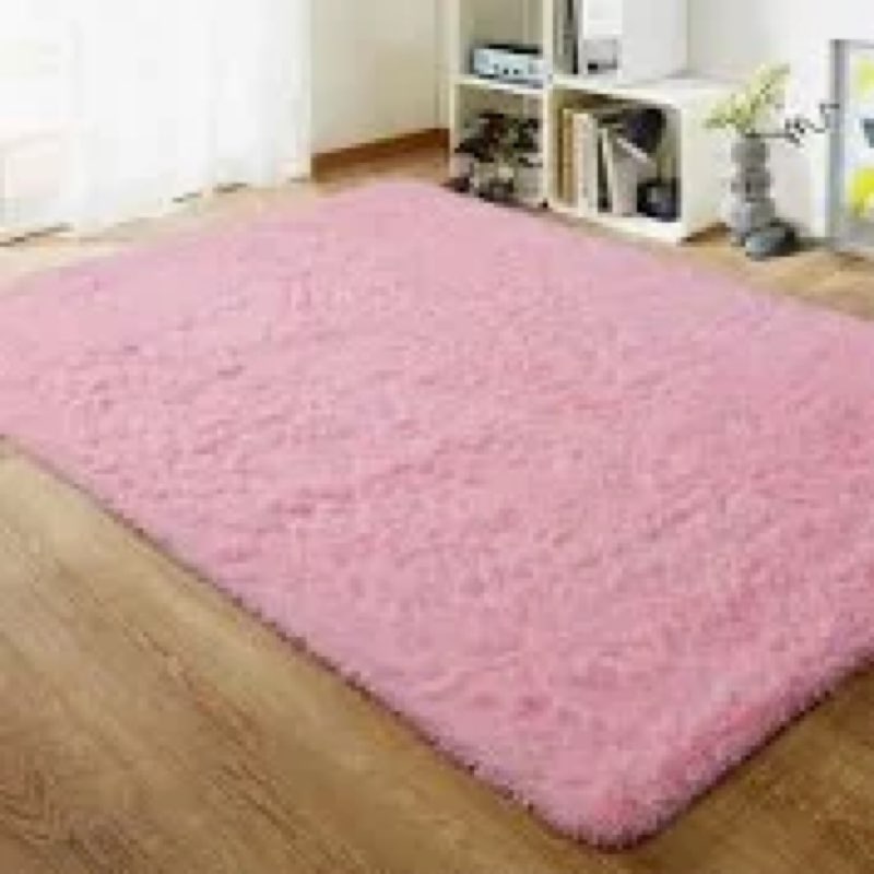 Toneed Fluffy Bedroom Rug, 5 x 8 Feet Shaggy Area Rug Modern Furry Rug Plush Fuzzy Carpet for Living Room Drom Kids Room Nursery Kindergarten Home Decorative, Purple 5 x 8 Feet 