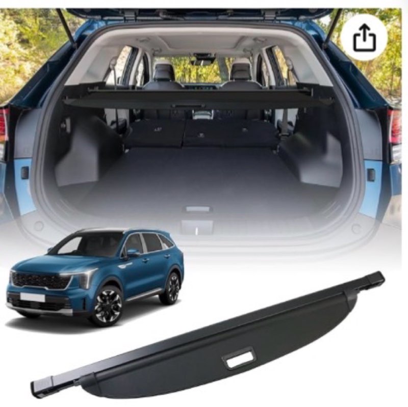 Cargo Cover for Kia Sorento Trunk Cover - Tesmirror Retractable Cargo Cover for 2026 Kia Sorento 2021-2025 Accessories Rear Tonneau Cover Privacy Security Shield Shade
