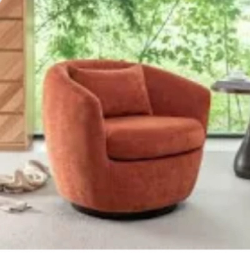 Wrought studio elara 360 swivel chair with wooden base