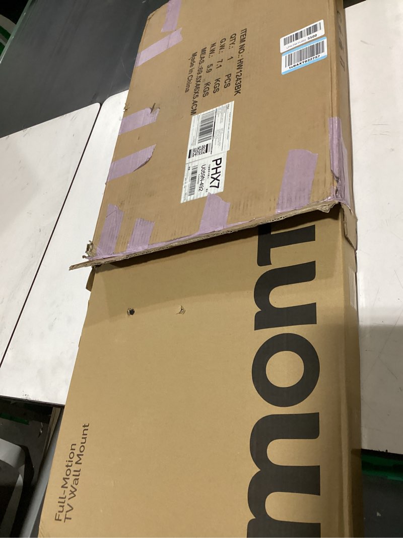 Condition photo showing New/Like New for montek ultra slim tv wall mount for 43-90 inch tvs | 1.1" thin low profile full motion bracket | dual swivel articulating arms with tilt | max vesa 600x400mm | holds 132lbs | fits 16"/18" studs