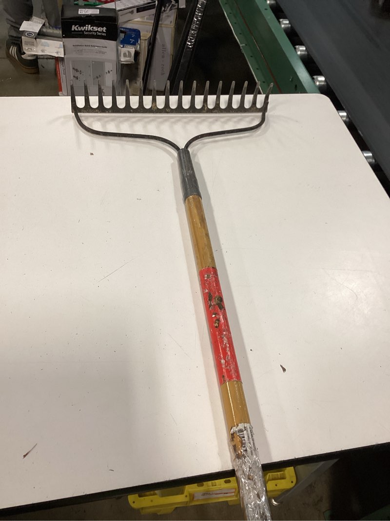 Condition photo showing As Is for bon ames 63107 bow head garden rake with 52-inch wood handle