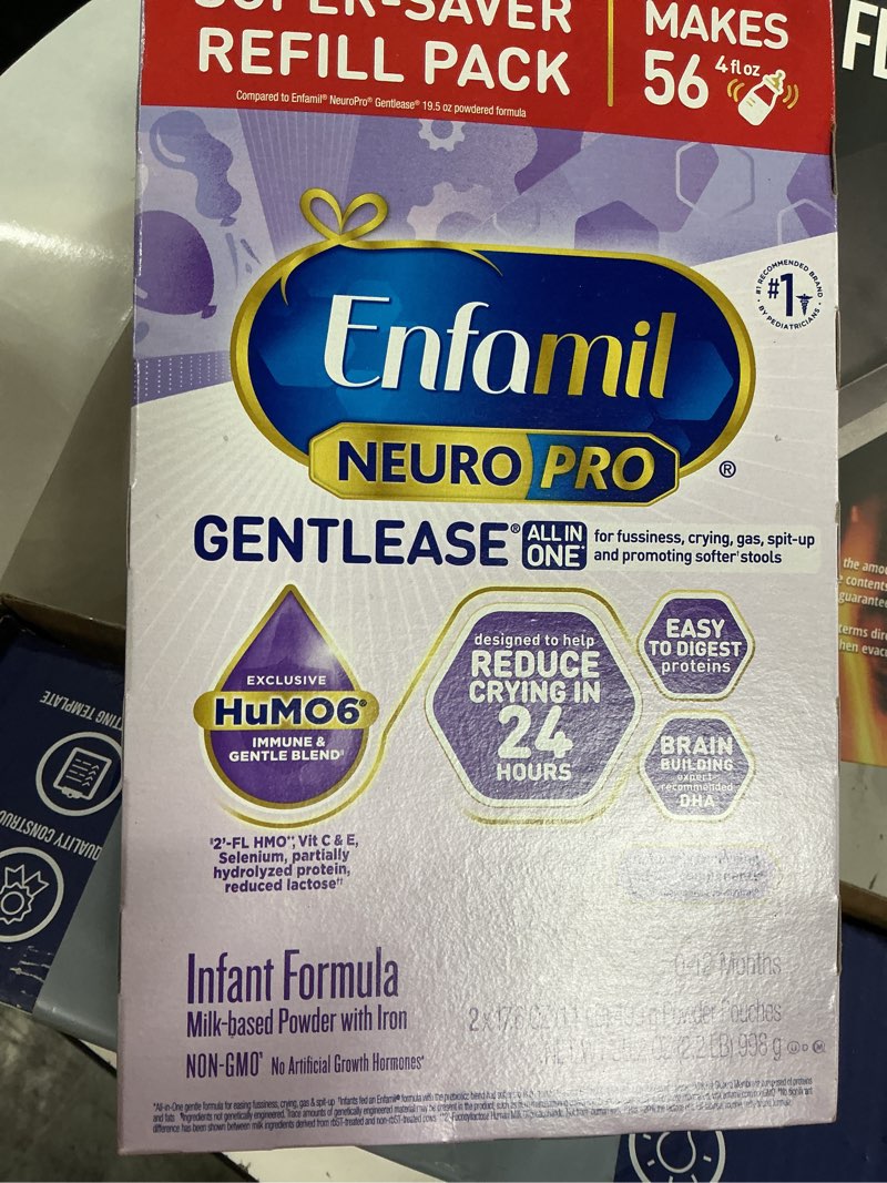 Condition photo showing New/Like New for (( b.b.y 01/04/27)enfamil neuropro gentlease for easing fussiness, crying, gas, spit-up in 24 hrs, smaller proteins for easy digestion, brain supporting dha, prebiotic blend, humo6*, baby formula, powder refill box, 35.2 oz 35.2 ounce (pack of 1) refill