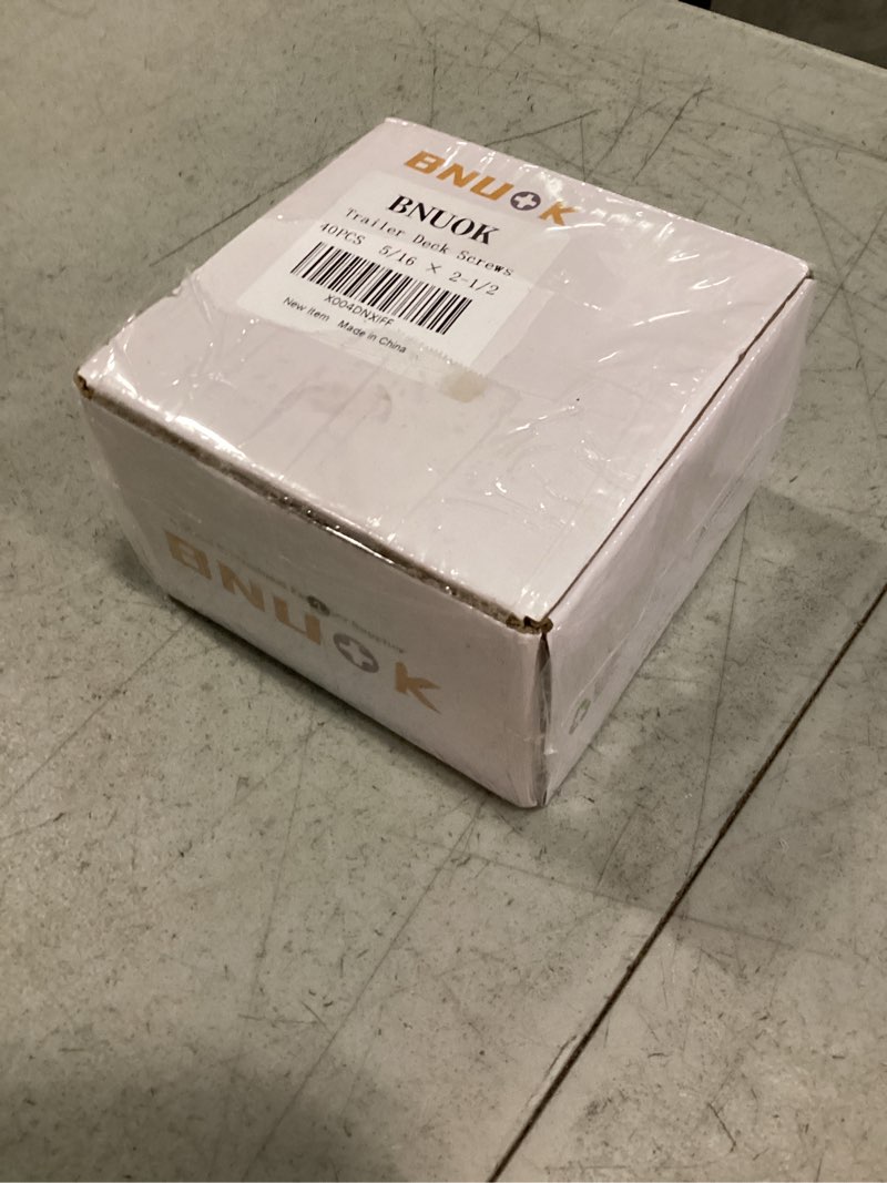 Condition photo showing New/Like New for 40pcs trailer deck screws, 5/16-18 x 2-1/2 torx flat wood to metal self tapping screws, t40 star drive floorborad thread cutting trailer screws, 6-lobe point, type f 5/16-18 x 2-1/2 40