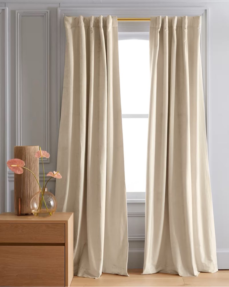 quince luster velvet blackout curtain 48” x 96” (1 panel)