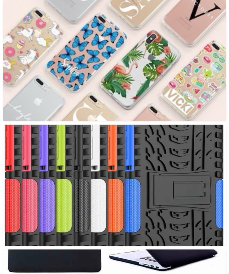 assorted cellphone/tablet/laptop case covers & accessories