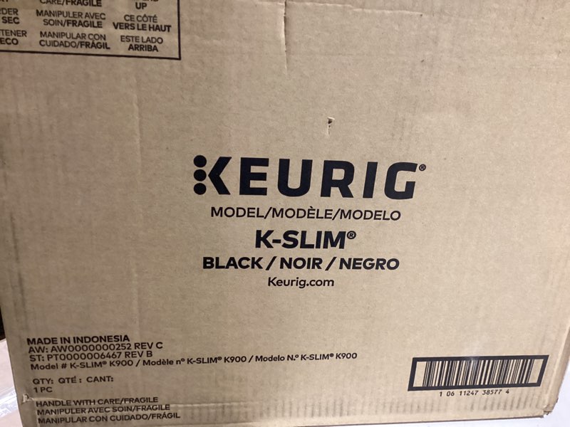 Condition photo showing Good Condition for Keurig K-Slim Single Serve K-Cup Pod Coffee Maker, Multistream Technology, 3 Brew Sizes, Slim and Sleek Design, 46oz Removable Reservoir, Black