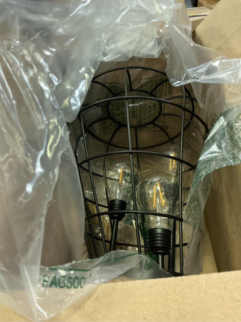 Condition photo showing Good Condition for solar hanging lantern with rope, vintage industrial pendant light, 12.8" solar powered outdoor lantern, ip65 waterproof garden light, warm white glow, rechargeable for patio, porch, yard decor english