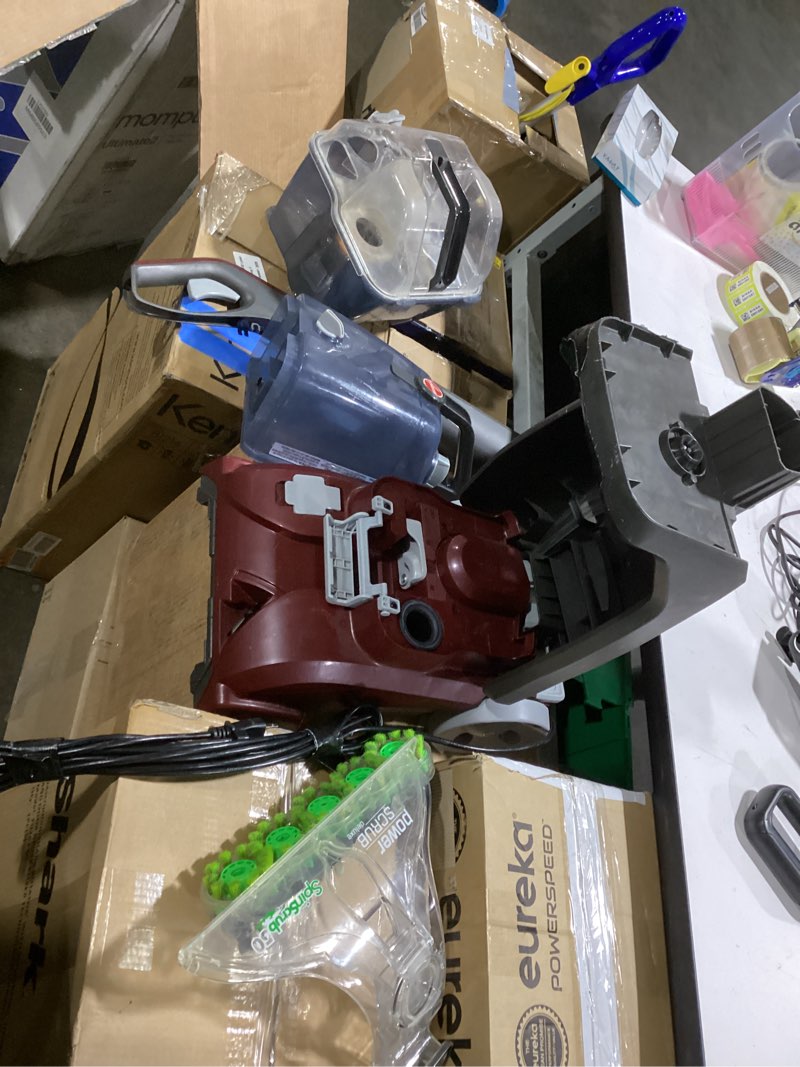 Condition photo showing As Is for (parts ) hoover powerscrub deluxe carpet cleaner machine for carpet and upholstery, deep cleaning carpet shampooer machine with multi-purpose tools, pair carpet cleaner solution