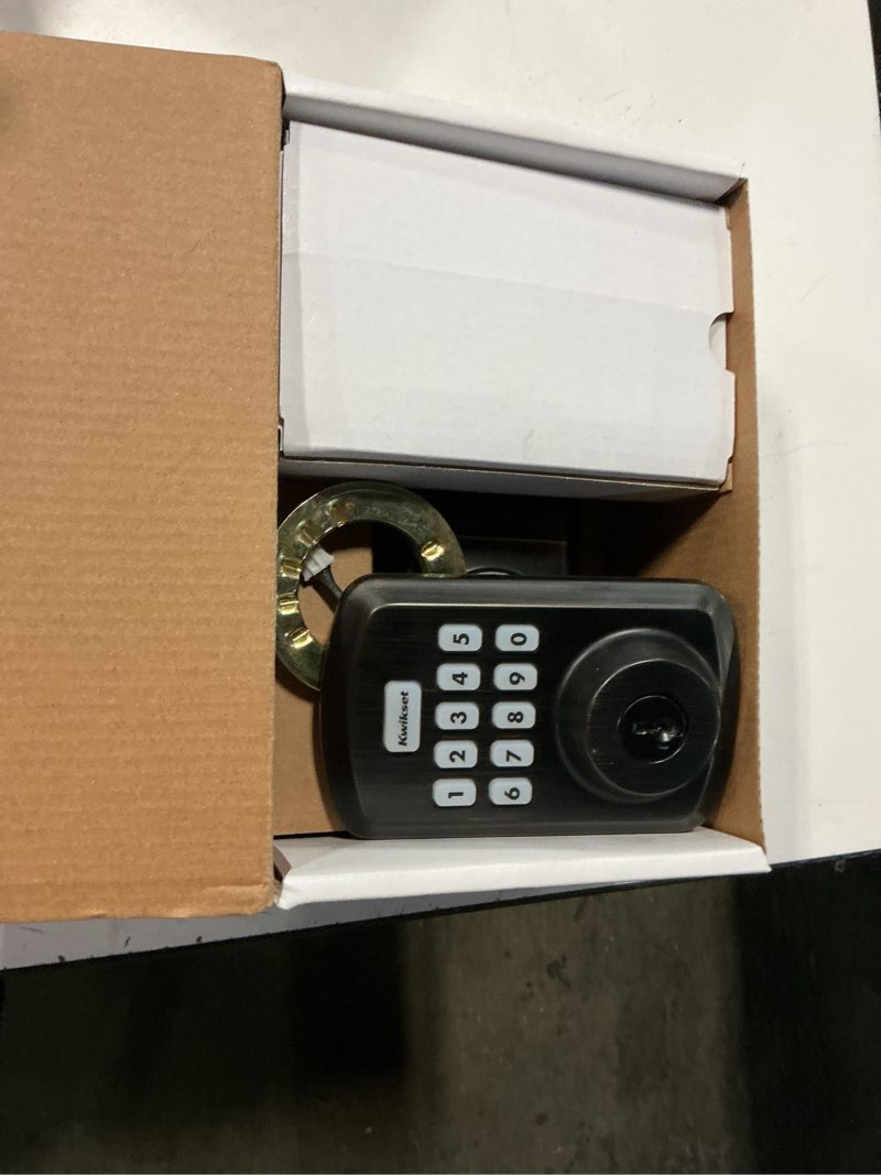 Condition photo showing As Is for kwikset smartcode venetian bronze zinc electronic deadbolt