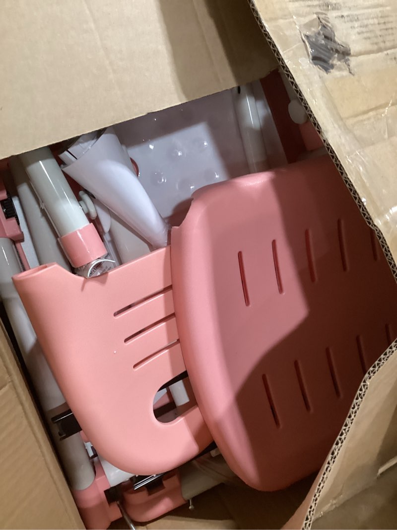 Condition photo showing Good Condition for vevor kids study desk and chair set, learning table and chair for kids with table lamp, adjustable height & 0-40° tilted desktop toddler desk and chair, table for bedroom & study room, pink pink tilting desktop kids desk with table lamp