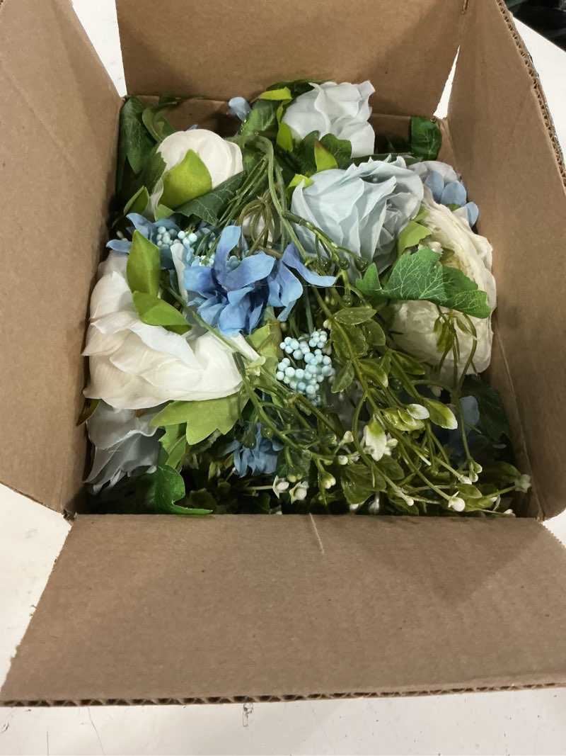 Condition photo showing Good Condition for dearhouse 2pcs artificial peony flower garland - silk peony garland with purple white flowers for wedding party table decoration,6ft/strand(white& blue&dark blue) white&blue&dark blue 1